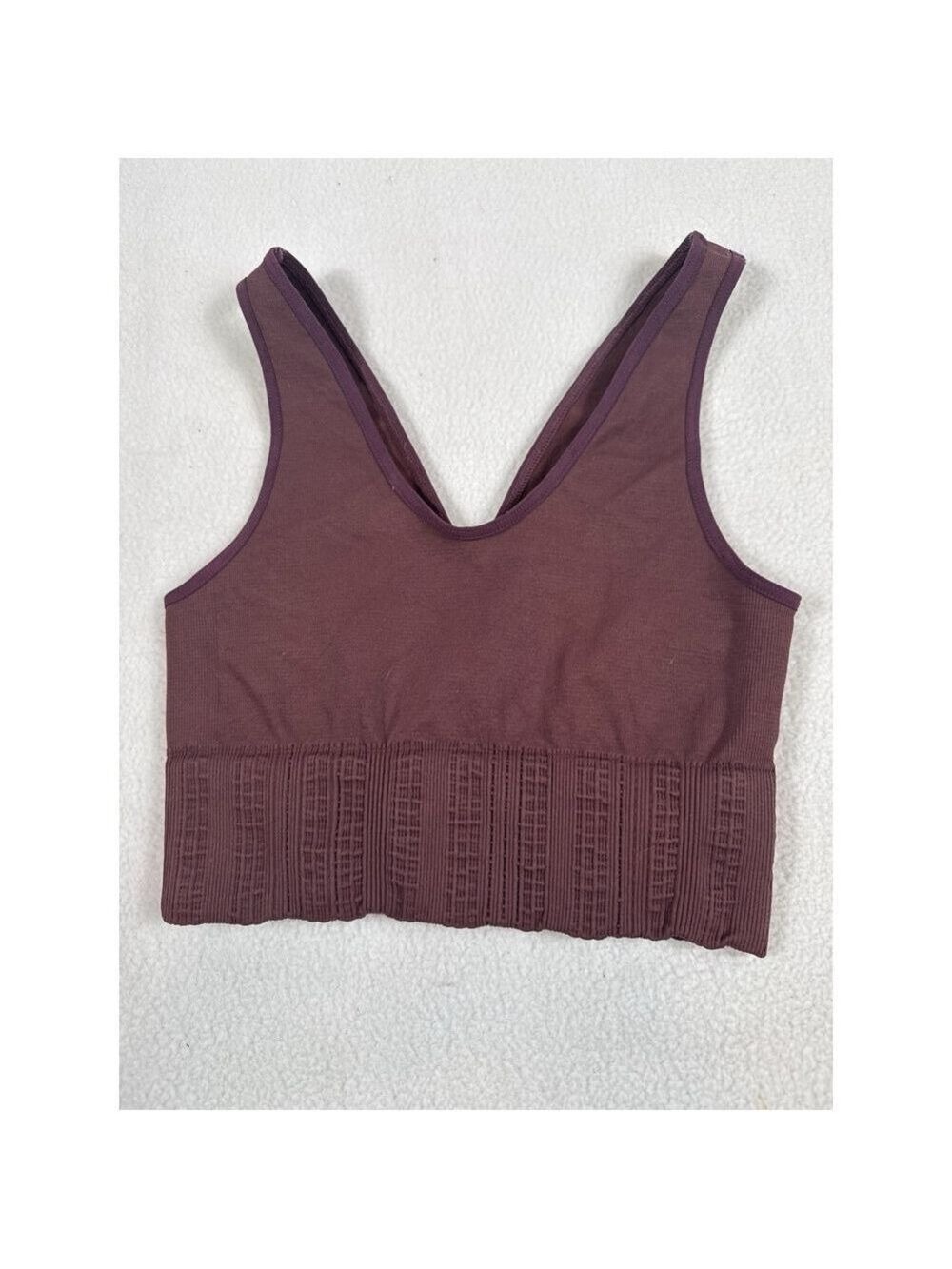 New! Women's Reformer Pilates Sports Bra XS/S Maroon - Picture 3 of 4